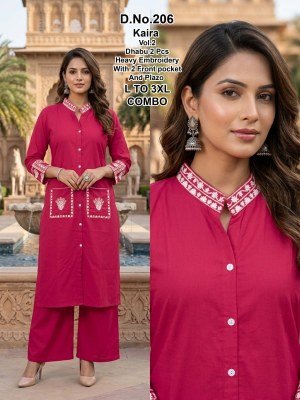 Kaira Dhabu Cotton Kurti Pant Set Size wise Combo Set