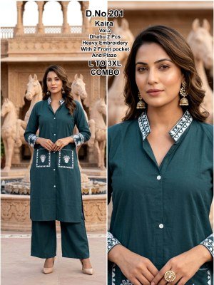 Kaira Dhabu Cotton Kurti Pant Set Size wise Combo Set