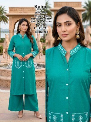 Kaira Vol-1 Dhabu Cotton Co-Ord Set Size wise Combo Set