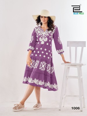 Kaira vol 10 by blue hills fancy lucknavi work tunic catalogue at affordable rate western wear catalogs