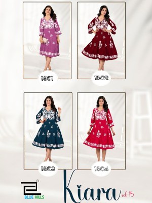 Kaira vol 15 presented Lucknavi Thread Work reyon Kurti collection with low range kurtis catalogs