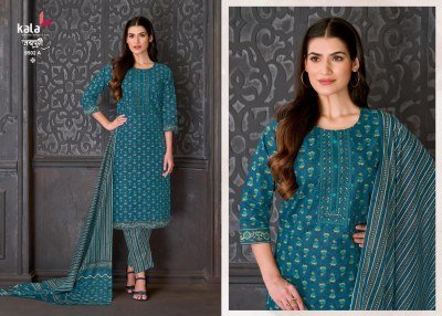 Kala Creation Jaipuri Vol 10 Pure Cotton Kurti Pant Dupatta Set readymade suit catalogs