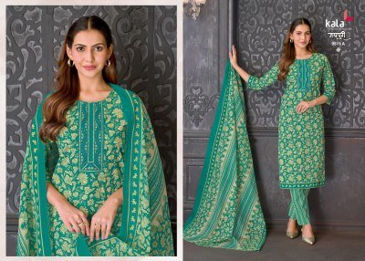 Kala Creation Jaipuri Vol 10 Pure Cotton Kurti Pant Dupatta Set readymade suit catalogs