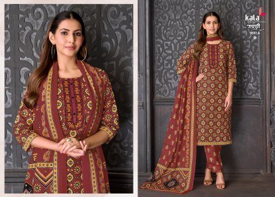 Kala Creation Jaipuri Vol 10 Pure Cotton Kurti Pant Dupatta Set readymade suit catalogs