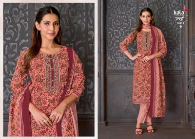 Kala Creation Jaipuri Vol 10 Pure Cotton Kurti Pant Dupatta Set readymade suit catalogs