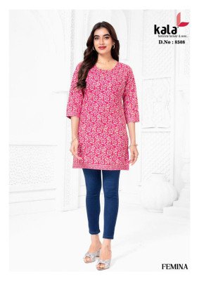 Kala Femina Vol 1 Pure Cotton Kurti Ethnic Fancy Short Tops Wear Whoesale kurtis catalogs