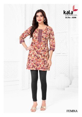 Kala Femina Vol 1 Pure Cotton Kurti Ethnic Fancy Short Tops Wear Whoesale kurtis catalogs