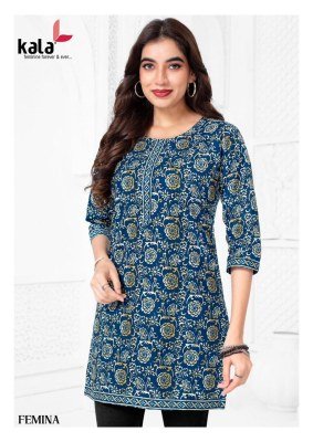 Kala Femina Vol 1 Pure Cotton Kurti Ethnic Fancy Short Tops Wear Whoesale kurtis catalogs