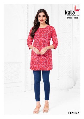 Kala Femina Vol 1 Pure Cotton Kurti Ethnic Fancy Short Tops Wear Whoesale kurtis catalogs