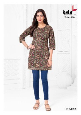 Kala Femina Vol 1 Pure Cotton Kurti Ethnic Fancy Short Tops Wear Whoesale kurtis catalogs