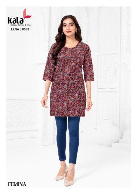 Kala Femina Vol 1 Pure Cotton Kurti Ethnic Fancy Short Tops Wear Whoesale kurtis catalogs