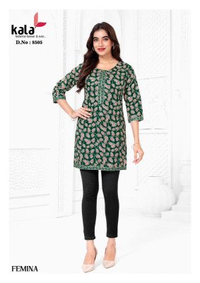 Kala Femina Vol 1 Pure Cotton Kurti Ethnic Fancy Short Tops Wear Whoesale kurtis catalogs