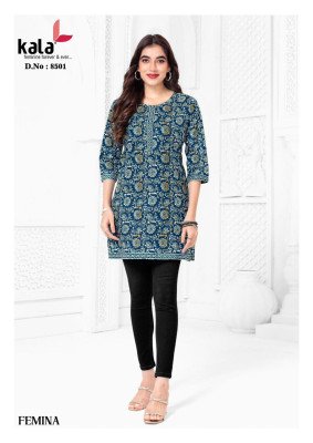 Kala Femina Vol 1 Pure Cotton Kurti Ethnic Fancy Short Tops Wear Whoesale kurtis catalogs