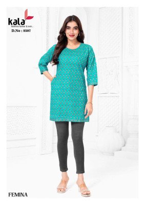 Kala Femina Vol 1 Pure Cotton Kurti Ethnic Fancy Short Tops Wear Whoesale kurtis catalogs