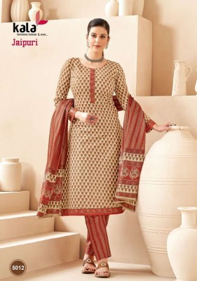 Kala Jaipuri Vol 3 Kurti Pant Dupatta Set Cotton Kurti catalogue  kurtis catalogs