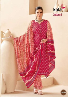 Kala Jaipuri Vol 3 Kurti Pant Dupatta Set Cotton Kurti catalogue  kurtis catalogs