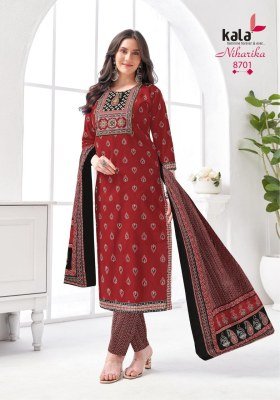 Kala Niharika Vol 5 pure cotton 3 pcs salwal suit catalogue pcs wholesale rate  kurti pant with dupatta Catalogs