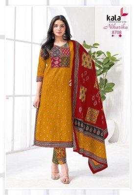 Kala Niharika Vol 5 pure cotton 3 pcs salwal suit catalogue pcs wholesale rate  kurti pant with dupatta Catalogs