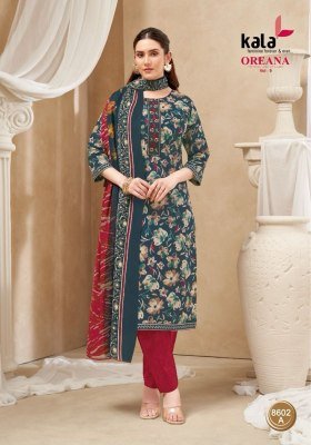 Kala Oreana Vol 9 Pure Cotton Kurti Pant Dupatta Wholesale readymade suit catalogs