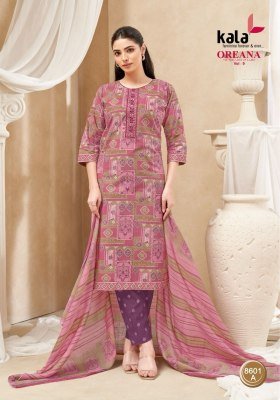 Kala Oreana Vol 9 Pure Cotton Kurti Pant Dupatta Wholesale readymade suit catalogs