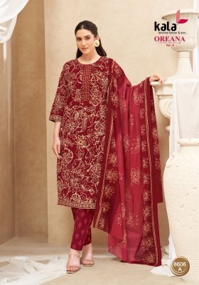Kala Oreana Vol 9 Pure Cotton Kurti Pant Dupatta Wholesale readymade suit catalogs