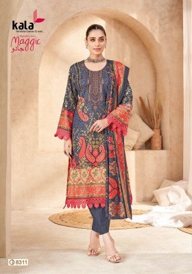 Kala Tarika Creation Magic Vol 23 Karachi Designer Unstitched Cotton Suit Set with Cotton Dupatta Wholesale dress material catalogs