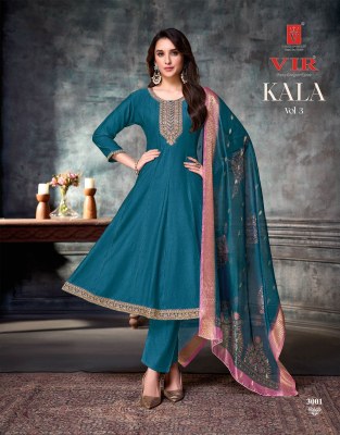 Kala vol 3 by VIR Vartical Fancy Embroidered readymade suit catalogue at affordable rate fancy Anarkali suit catalogs