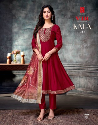 Kala vol 3 by VIR Vartical Fancy Embroidered readymade suit catalogue at affordable rate fancy Anarkali suit catalogs
