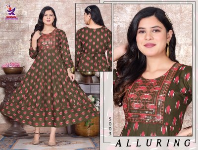 Kalash by Clavel reyon printed flaired kurti catalogue at low rate kurtis catalogs
