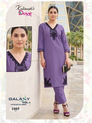 Kalavati Galaxy Vol-1 PV Vatican Kurti with Black Embroidery Pant kurtis catalogs