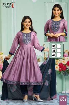 Kalki by Deecee Flared embroidered Anarkali kurti pant and dupatta catalogue at low price  readymade suit catalogs