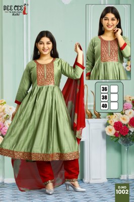 Kalki by Deecee Flared embroidered Anarkali kurti pant and dupatta catalogue at low price  readymade suit catalogs