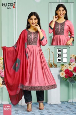 Kalki by Deecee Flared embroidered Anarkali kurti pant and dupatta catalogue at low price  readymade suit catalogs