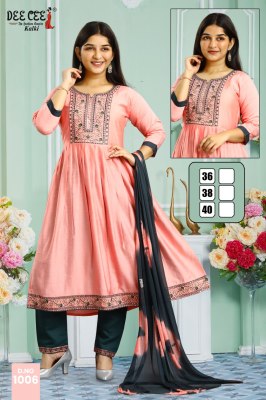 Kalki by Deecee Flared embroidered Anarkali kurti pant and dupatta catalogue at low price  readymade suit catalogs