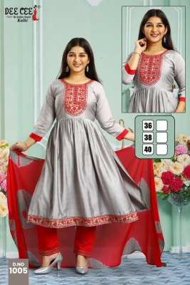 Kalki by Deecee Flared embroidered Anarkali kurti pant and dupatta catalogue at low price  readymade suit catalogs