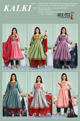 Kalki by Deecee Flared embroidered Anarkali kurti pant and dupatta catalogue at low price  readymade suit catalogs
