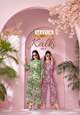Kalki vol 1 by Mayur Heavy Reyon Pringted Trendy co ord set catalogue at affordable rate wholesale catalogs