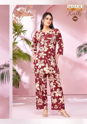 Kalki vol 1 by Mayur Heavy Reyon Pringted Trendy co ord set catalogue at affordable rate co ord set catalogs