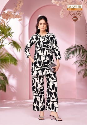 Kalki vol 1 by Mayur Heavy Reyon Pringted Trendy co ord set catalogue at affordable rate co ord set catalogs