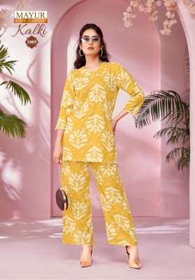 Kalki vol 1 by Mayur Heavy Reyon Pringted Trendy co ord set catalogue at affordable rate co ord set catalogs