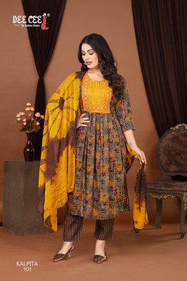 Kalpita by Deecee Ghera reyon foil printed sequence yog work readymade suit collection with low rate readymade suit catalogs