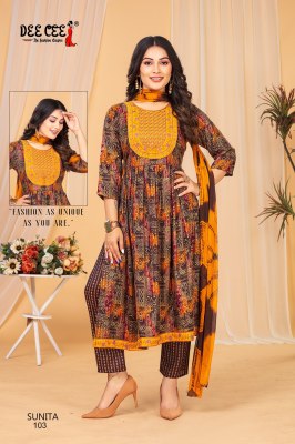 Kalpita by Deecee Ghera reyon foil printed sequence yog work readymade suit collection with low rate readymade suit catalogs