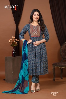 Kalpita by Deecee Ghera reyon foil printed sequence yog work readymade suit collection with low rate readymade suit catalogs