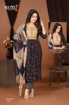 Kalpita by Deecee Ghera reyon foil printed sequence yog work readymade suit collection with low rate readymade suit catalogs
