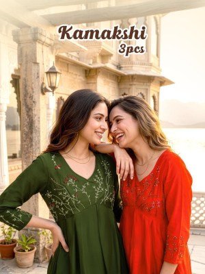 Kamakshi 3 Pcs Heavy Mal Chanderi Handwork Suit Set with Lace Dupatta wholesale catalogs