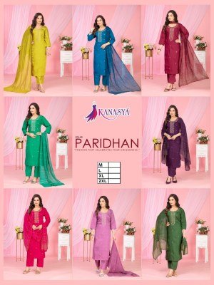Kanasya Paridhan Vol 02  Vatican Top And Bottom Embroidery Work And Digital Chanderi Dupatta Wholesale kurtis catalogs