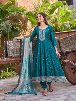Kanchi by Aanchi Vichitra silk designer fancy anarkali suit collection at affordable rate readymade suit catalogs