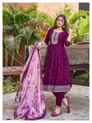 Kanchi by Aanchi Vichitra silk designer fancy anarkali suit collection at affordable rate readymade suit catalogs