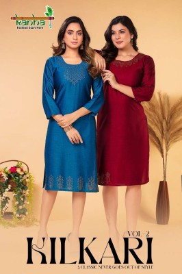 Kanha Kurtis Ka Khazana Kilkari Vol 2 Fancy Rayon Swarovski Work Wholesale Kurti catalogue  Amavi
