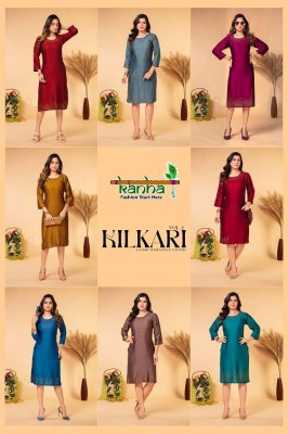 Kanha Kurtis Ka Khazana Kilkari Vol 2 Fancy Rayon Swarovski Work Wholesale Kurti catalogue  kurtis catalogs